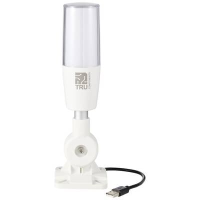 Bílá USB LED světelná tyč s logem TRU na pouzdře, vhodná pro dekorativní osvětlení nebo prezentace.