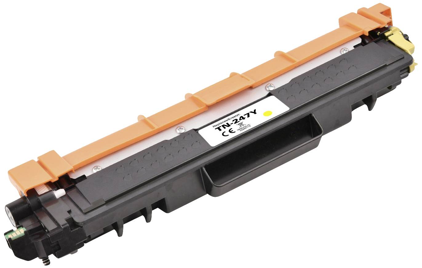 Černý a oranžový toner tiskárny. Model 'TN-247Y'. Vhodný pro barevné laserové tiskárny.