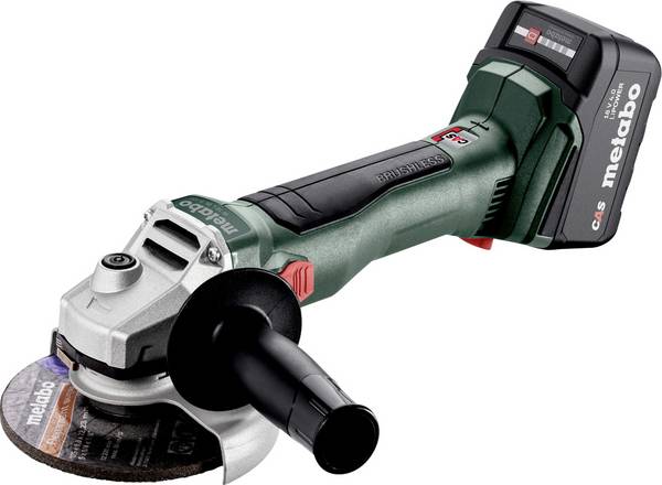 Metabo W 18 L BL 9-125 602374510 Akumulátorová úhlová bruska  125 mm, bezkartáčové, vč. 2x aku, kufřík, vč. nabíječky, vč. příslušenství, 18 V, 4.0 Ah