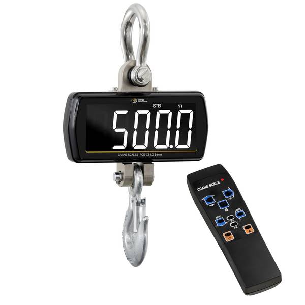 PCE Instruments PCE-CS 500LD jeřábová váha PCE-CS 500LD  Max. váživost 500 kg  na baterii černá