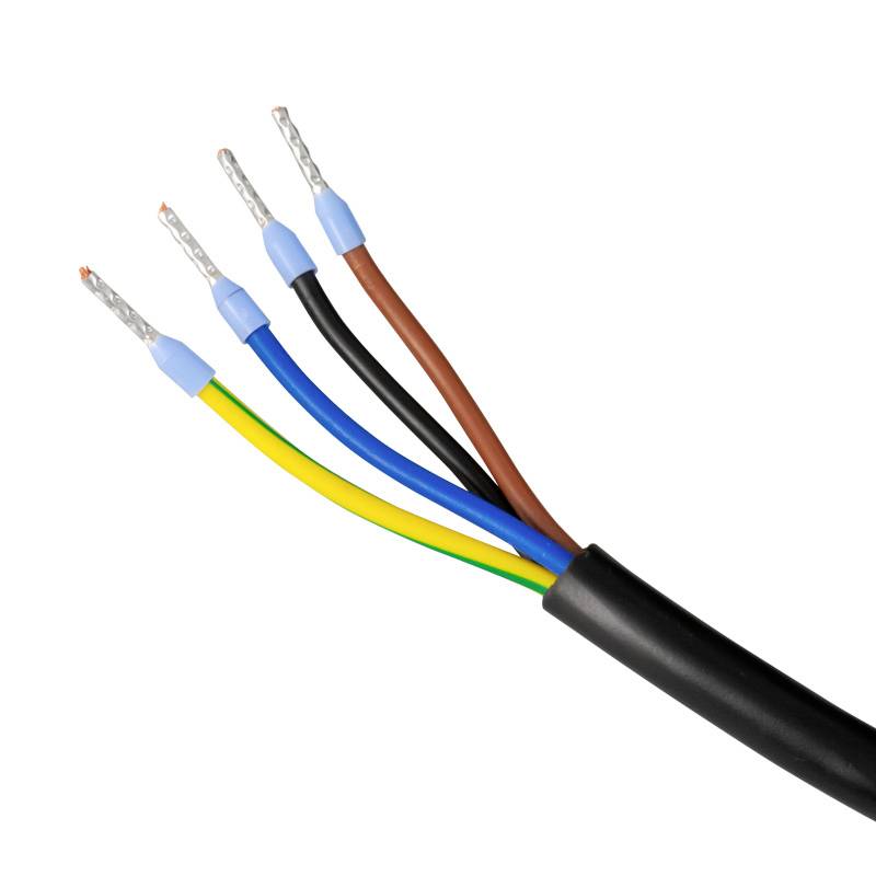 Černý kabel s pěti vyčnívajícími barevně označenými vodiči: oranžový, modrý, zelený, žlutý a hnědý.