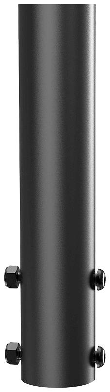 Černá, válcovitá kovová trubka se třemi bočními šrouby pro upevnění, umístěná ve svislé poloze.
