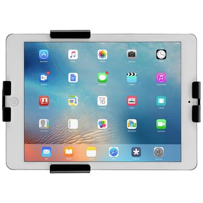 Tablet s otevřenou úvodní obrazovkou zobrazuje několik barevných ikon aplikací na modrém pozadí, včetně sekcí 'Fotky', 'Fotoaparát' a 'Nastavení'.