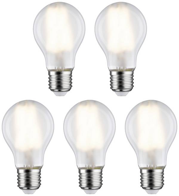 Paulmann 29090 LED Energetická třída (EEK2021) E (A - G) E27 klasická žárovka 7 W teplá bílá (Ø x v) 60 mm x 106 mm vlákno 5 ks