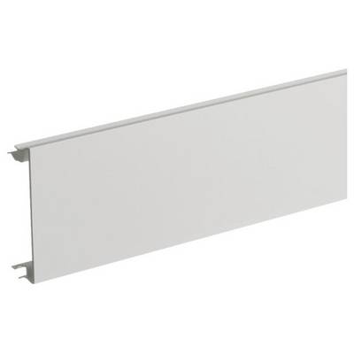 Bílý plastový kryt, obdélníkového a plochého tvaru, který se používá jako přední panel nebo krytí.