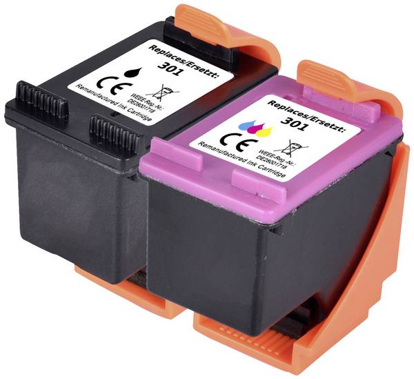 Renkforce Ink náhradní HP 301, N9J72AE, CH561EE, CH562EE kompatibilní kombinované balení černá, azurová, purppurová, žlutá  RF-5633218