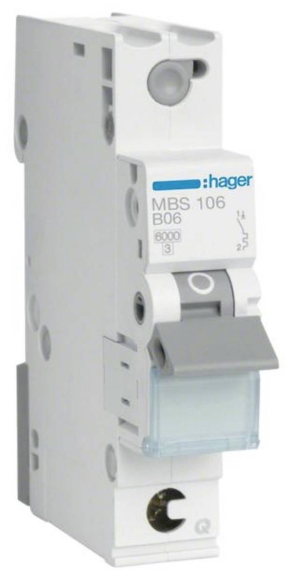 Hager MBS106 MBS106 elektrický jistič 1pólový 6 A 400 V