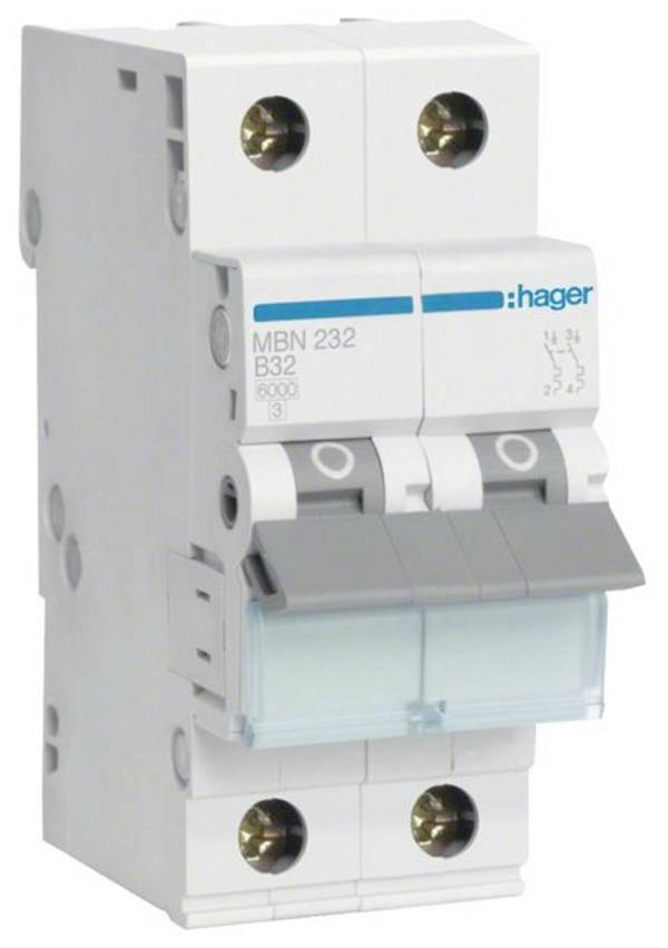 Hager MBN232 MBN232 elektrický jistič 2pólový 32 A 400 V