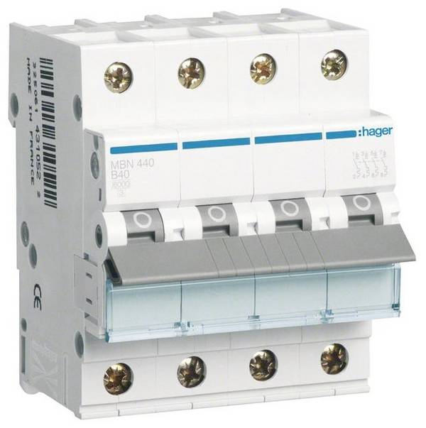 Hager MBN440 MBN440 elektrický jistič 4pólový 40 A 400 V