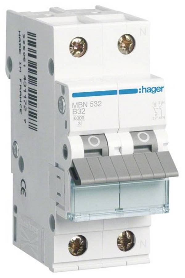 Hager MBN532 MBN532 elektrický jistič 2pólový 32 A 230 V
