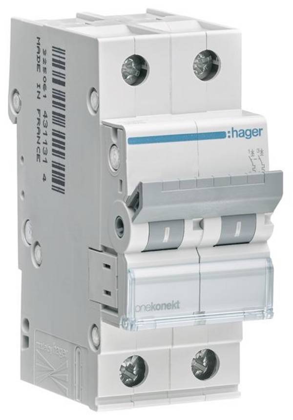 Hager MCN210 MCN210 elektrický jistič 2pólový 10 A 400 V