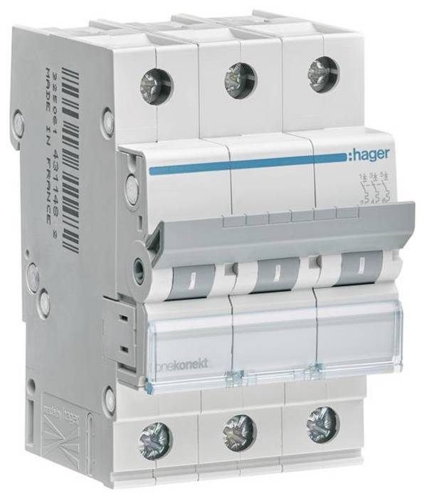 Hager MCN302 MCN302 elektrický jistič 3pólový 2 A 400 V