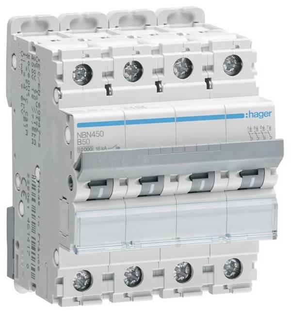 Hager NBN450 NBN450 elektrický jistič 4pólový 50 A 400 V