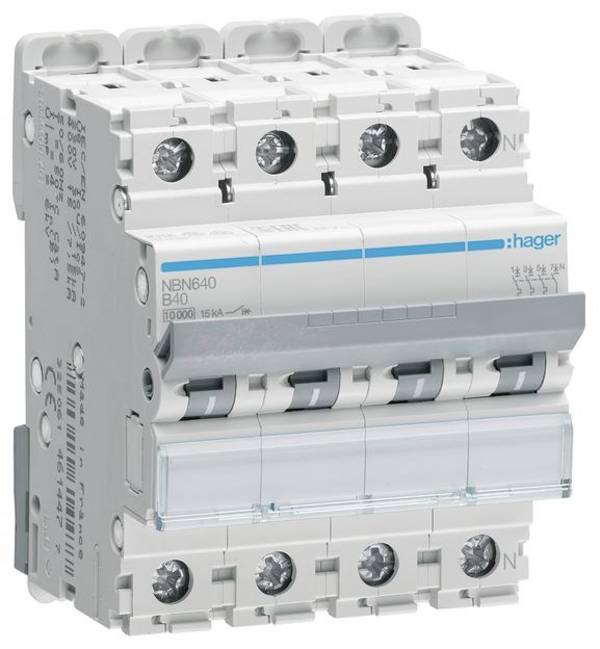 Hager NBN640 NBN640 elektrický jistič 4pólový 40 A 400 V