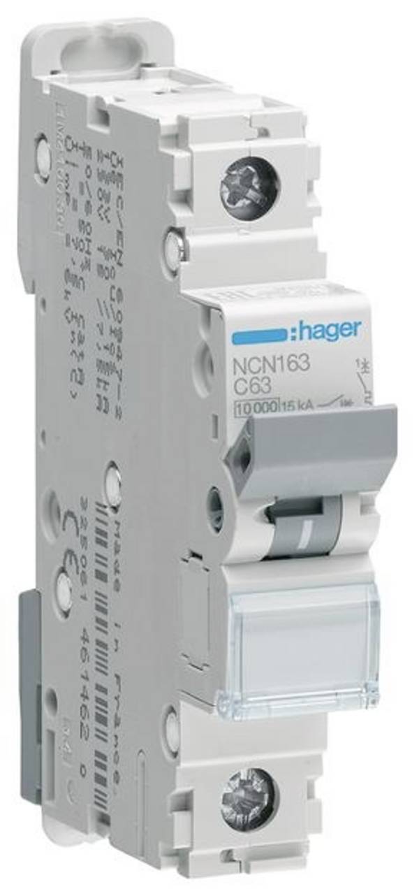 Hager NCN163 NCN163 elektrický jistič 1pólový 63 A 400 V