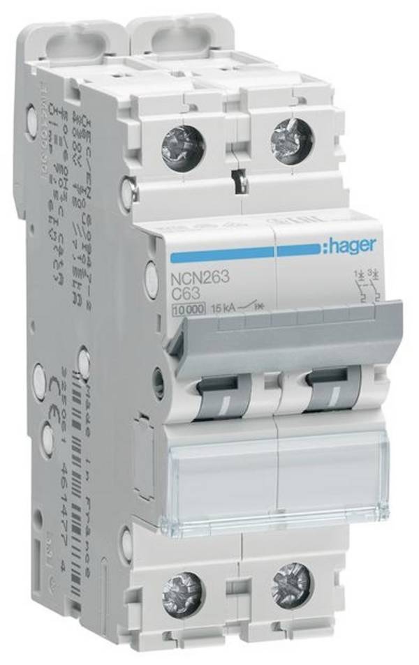 Hager NCN263 NCN263 elektrický jistič 2pólový 63 A 400 V