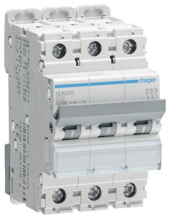 Hager NDN332 NDN332 elektrický jistič 3pólový 32 A 400 V