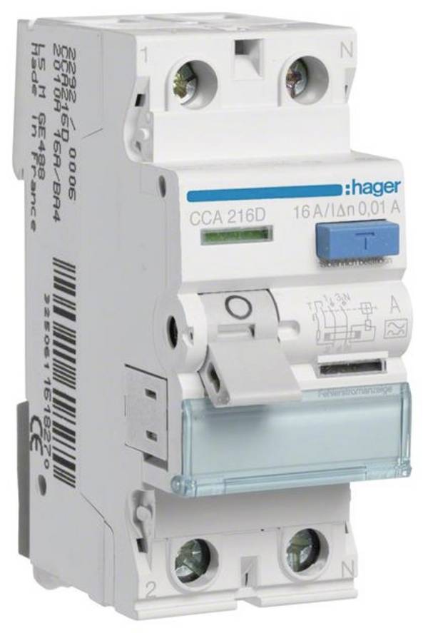 Hager CCA216D CCA216D proudový chránič A 2pólový 16 A 0.01 A 230 V