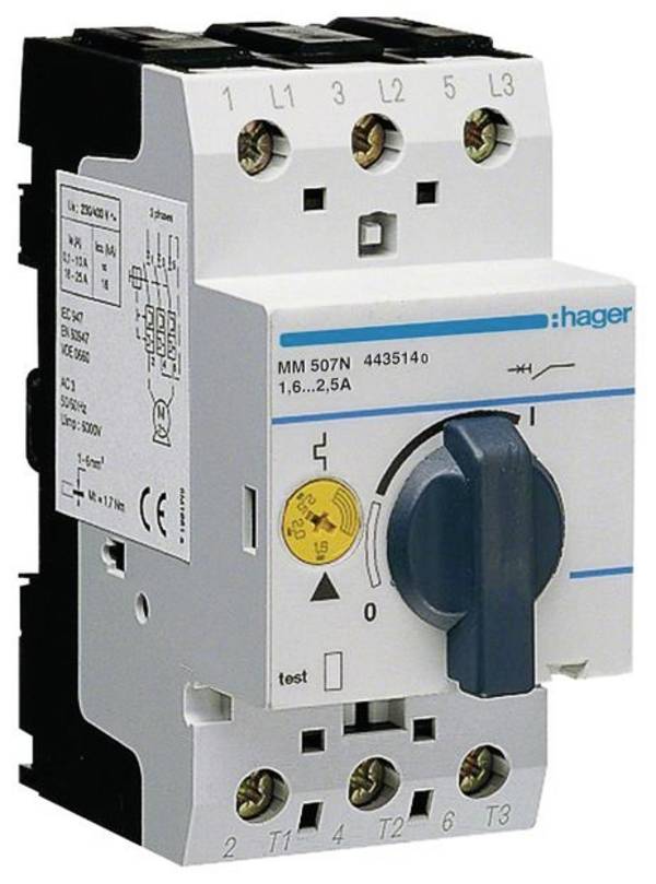 Hager  MM507N  MM507N  ochranný spínač motoru    230 V, 400 V      1 ks