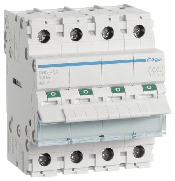 4pólový 100 A 4 spínací kontakty 400 V Hager SBN490
