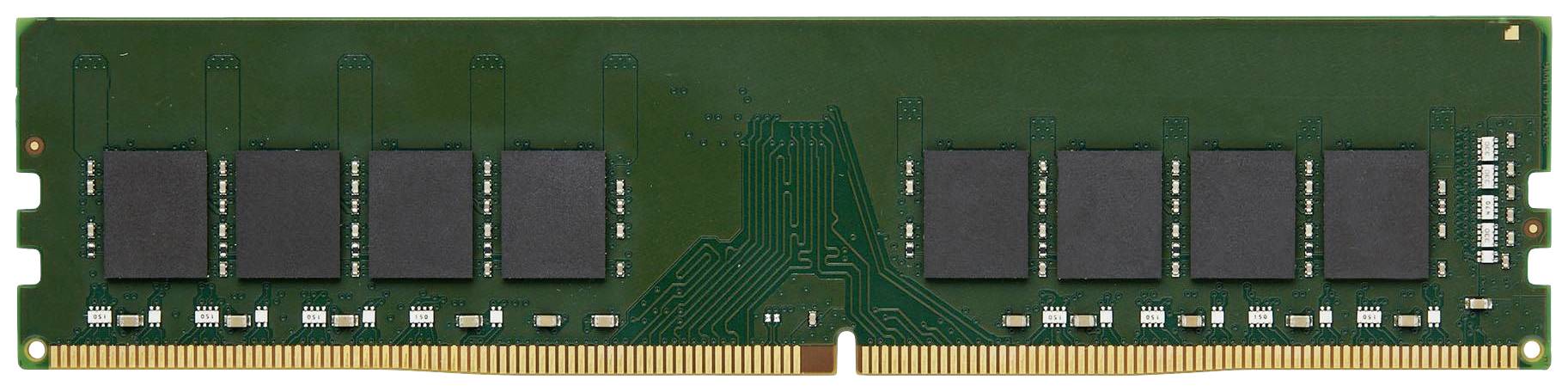 Paměťový modul RAM se zelenou deskou plošných spojů a černými paměťovými čipy, který se používá v počítačích pro rychlé zpracování dat.