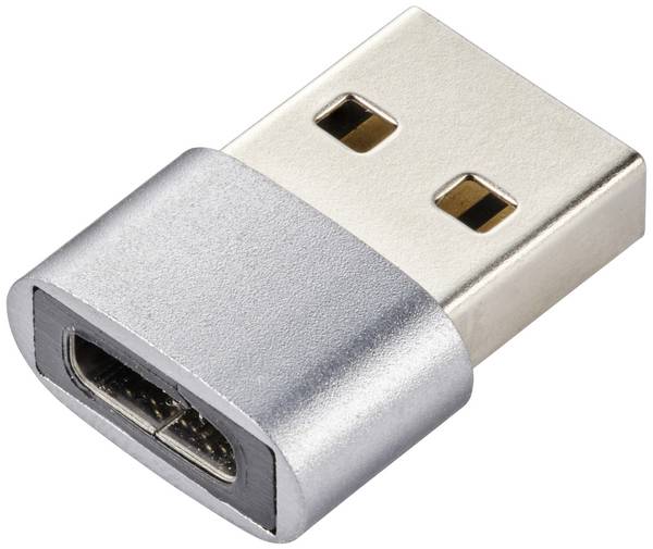 Renkforce USB 2.0 adaptér [1x USB 2.0 zástrčka A - 1x USB-C® zásuvka]   hliníková zástrčka
