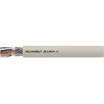 Šedý kabel s nápisem 'HELUAKBEL® JZ-500 HCH CE'. Na levém konci jsou viditelné barevné vodiče.