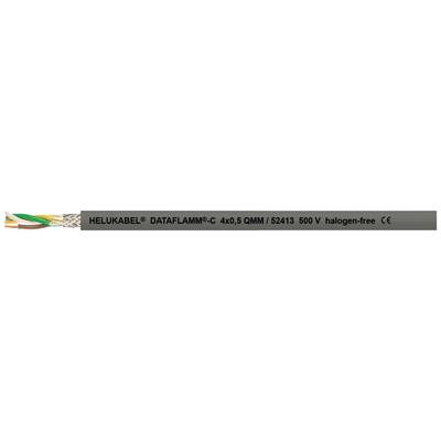 Kabel s otevřenou drátěnou strukturou s označením 'HELUKABEL® Datový kabel C 4x0,5 mm² (25x0.19) 300 V bez obsahu halogenů'.