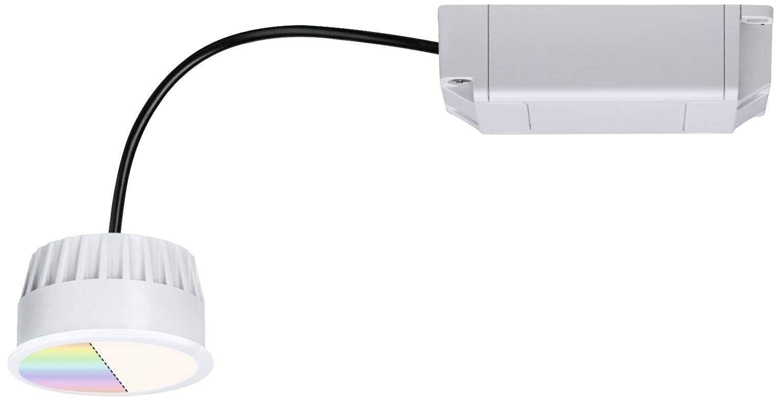Šedé LED světlo s kabelovým ovladačem, které může svítit v různých barvách.