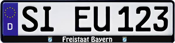 HP Autozubehör Freistaat Bayern plast držák registrační značky černá (d x š x v) 13.5 x 53 x 1.5 cm