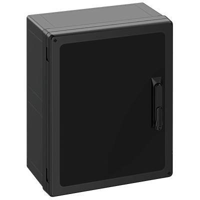 Černý, obdélníkový box s držadlem na pravé straně. Box je uzavřený a nemá žádné zjevné charakteristické rysy.