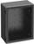 Černá, obdélníková plastová skříň s několika montážními otvory na zadní straně, používaná pro elektrické instalace.