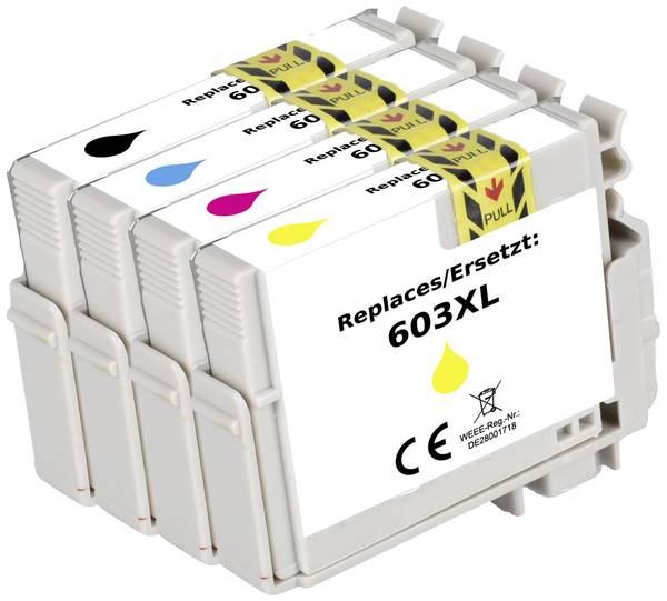 Renkforce Ink náhradní Epson 603XL, T03A6, T03A1, T03A2, T03A3, T03A4 kompatibilní kombinované balení černá, azurová, purppurová, žlutá  RF-5655898