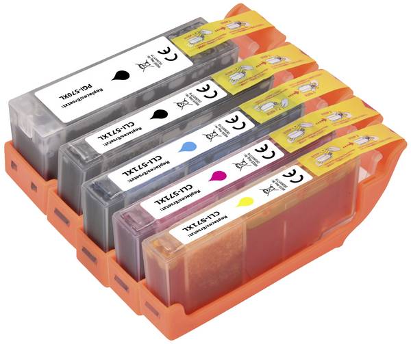 Renkforce Ink náhradní Canon PGI-570PGBK XL, CLI-571BK XL, CLI-571C XL, CLI-571M XL, CLI-571Y XL kompatibilní kombinované balení černá, foto černá, azurová, purppurová, žlutá  RF-5655916