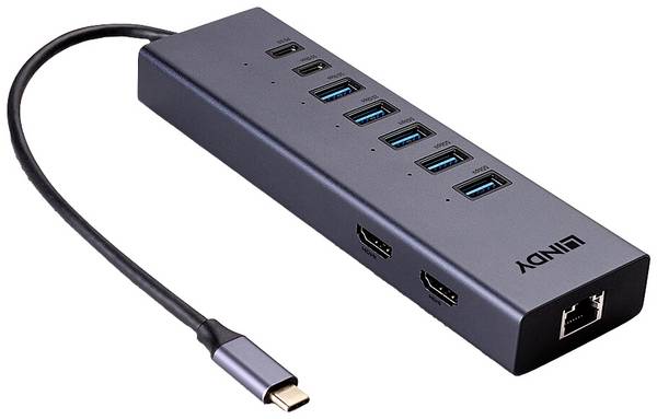 LINDY USB-C® dokovací stanice LINDY USB C Laptop Mini Dockingstation 2 Vhodné pro značky (dokovací stanice pro notebook): univerzální napájení USB-C®