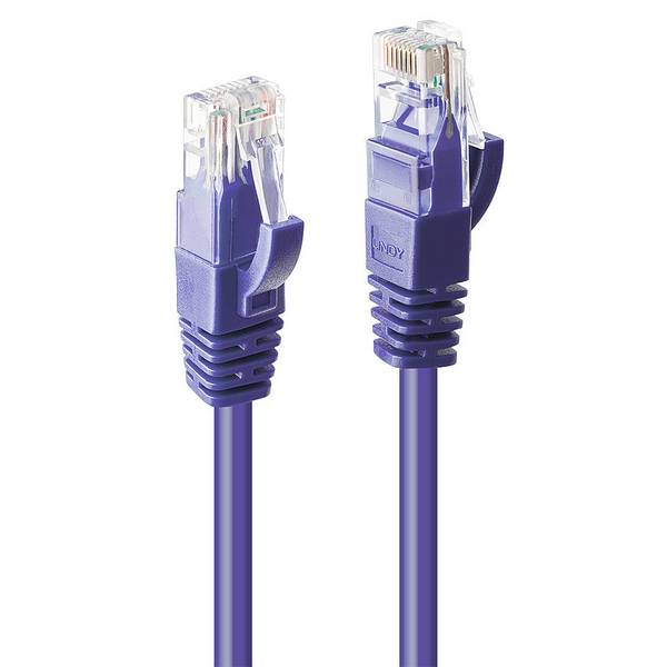 LINDY 48122 RJ45 síťové kabely, propojovací kabely CAT 6 U/UTP 1.00 m fialová  1 ks