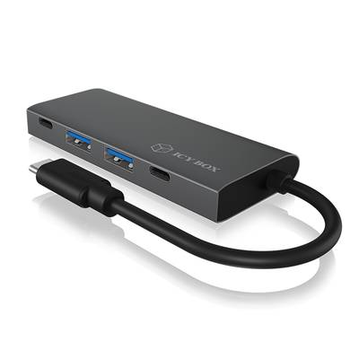 ICY BOX IB-HUB1428-C31 4 porty USB-C® (USB 3.1) Multiport hub  antracitová, černá
