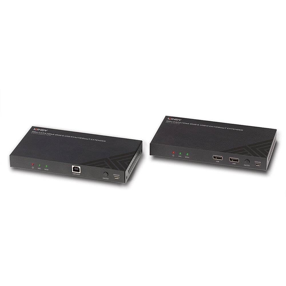 Dva černé síťové přístroje vedle sebe; jeden s ethernetovým portem, druhý s HDMI a USB porty.