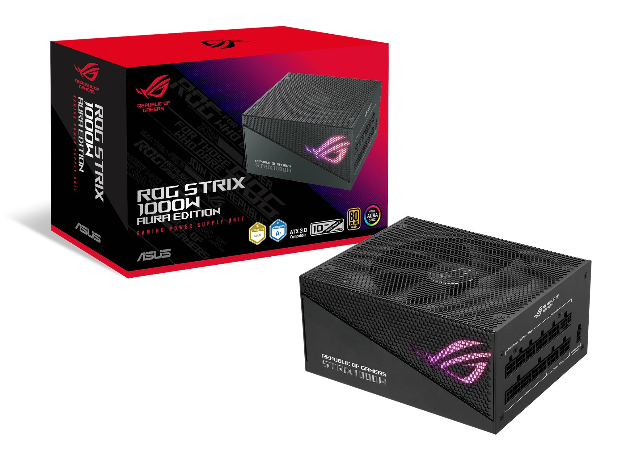 Asus ROG Strix 1000W Gold Aura Edition PC síťový zdroj 1000 W ATX 80 PLUS® Gold-10