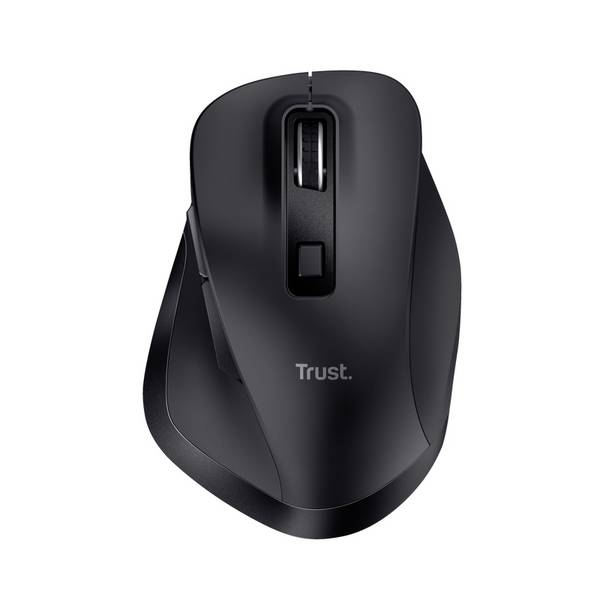 Trust FYDA optická ergonomická myš, přenos bezdrátový, 6 tlačítko, 2400 dpi, černá