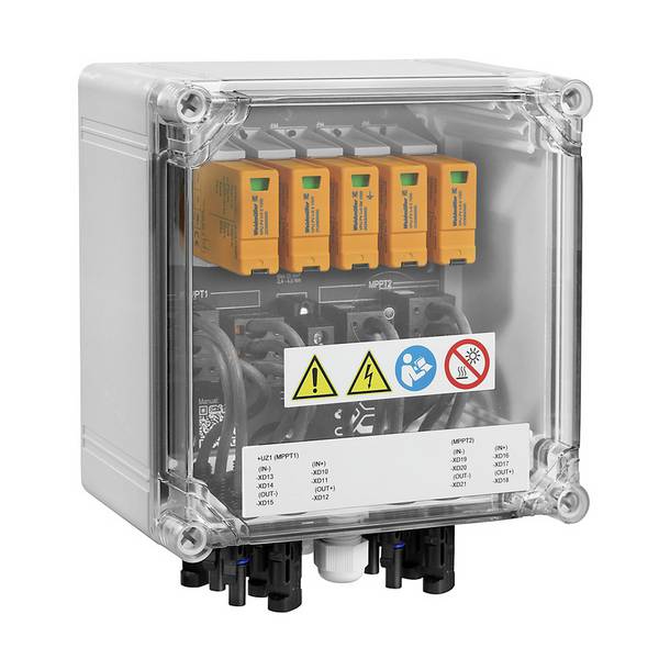 Weidmüller 2866340000 PVN DC 2IN/1OUTX2 2MPPT SPD1R WM4C 1.1KV Box pro připojení generátoru  Přepětová ochrana pro: fotovoltaické zařízení   Piece 1 ks