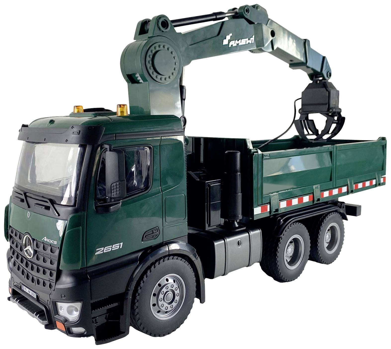Amewi 22568 Arocs Kranwagen 1:14 elektrický RC model nákladního automobilu RtR vč. akumulátorů a kabelu k nabíjení, se z