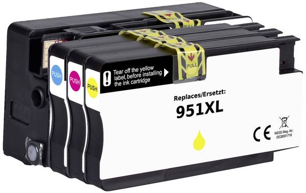 Renkforce Ink náhradní HP 950XL, 951XL, C2P43AE, CN045AE, CN046AE, CN047AE, CN048AE kompatibilní kombinované balení černá, azurová, purppurová, žlutá  RF-5705448