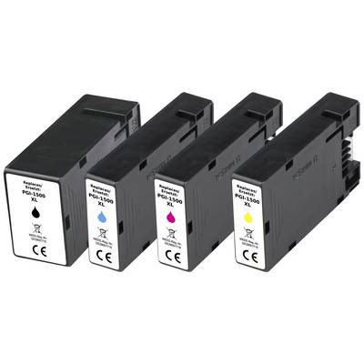 Čtyři inkoustové cartridge v barvách černá, azurová, purpurová a žlutá, umístěné vedle sebe. Každá cartridge má štítek XL a označení CE.