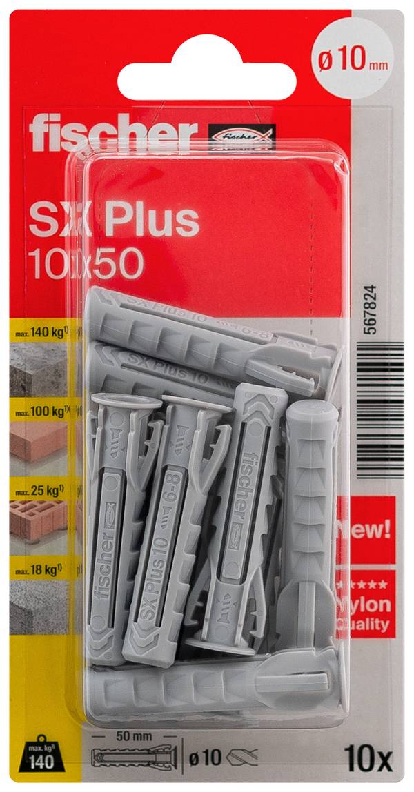 Fischer 567824 SX Plus rozpěrná hmoždinka 50 mm 10 mm 10 ks