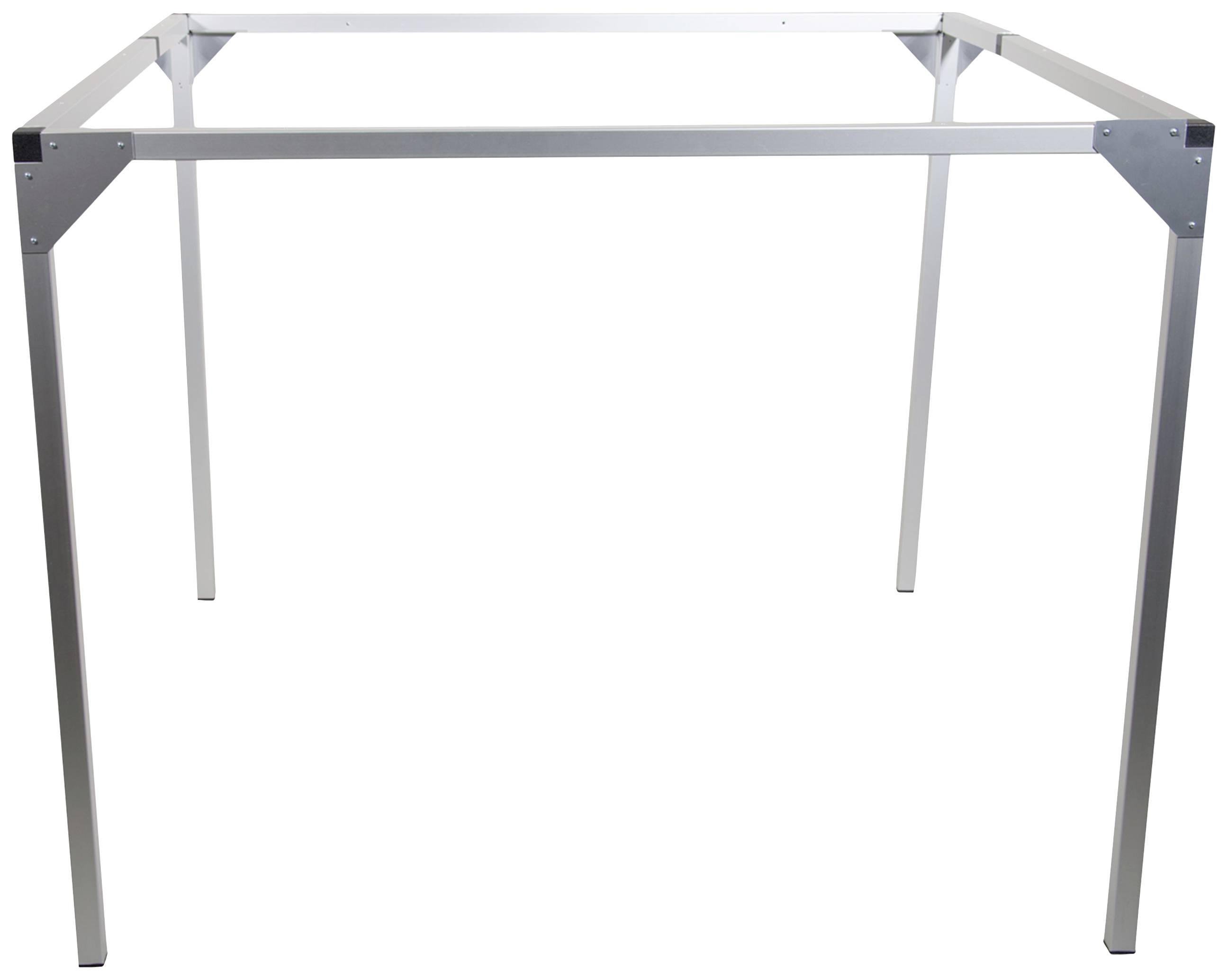 Kovový rám se čtyřmi nohami, vhodný pro stavbu stolu nebo jako podpůrná konstrukční struktura.