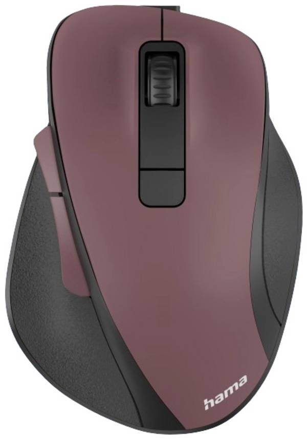 Hama  optická ergonomická myš, přenos bezdrátový, 6 tlačítko, 1600 dpi, bordó