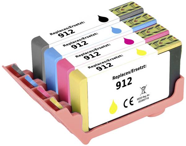 Renkforce Ink náhradní HP 912, 6ZC74AE, 3YL80AE, 3YL77AE, 3YL78AE, 3YL79AE kompatibilní kombinované balení černá, azurová, purppurová, žlutá  RF-5718852