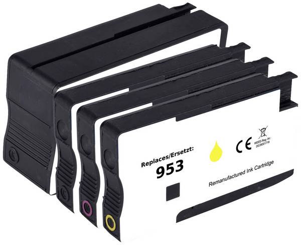 Renkforce Ink náhradní HP 953, 6ZC69AE, LS058AE, F6U12AE, F6U13AE, F6U14AE kompatibilní kombinované balení černá, azurová, purppurová, žlutá  RF-5718854
