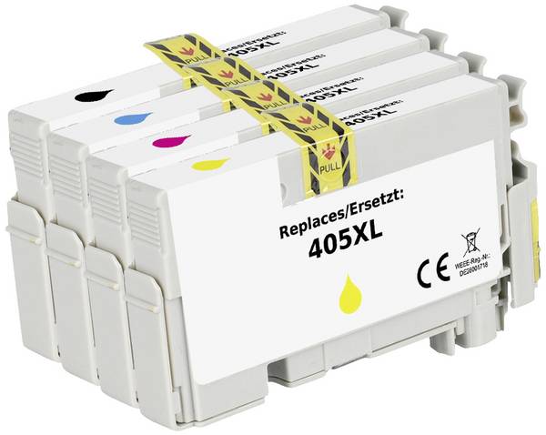Renkforce Ink náhradní Epson 405XL, T05H6, T05H1, T05H2, T05H3, T05H4 kompatibilní kombinované balení černá, azurová, purppurová, žlutá  RF-5718866
